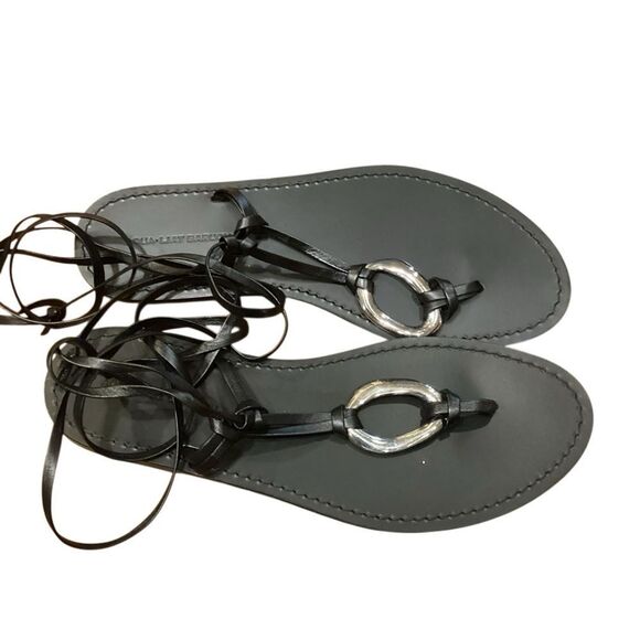 AQUA x Liat Baruch Women's Ilria Ankle Tie Strappy Thong Sandals Size 10 - Picture 9 of 13